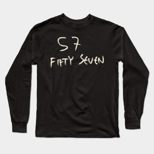 Hand Drawn Letter Number 57 Fifty Seven Long Sleeve T-Shirt